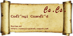Csányi Csanád névjegykártya
